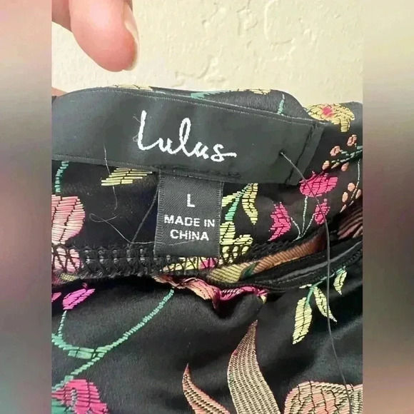 NWT LULUS Make a Move Black Satin Floral Jacquard Strapless Midi Dress - Picture 8 of 11